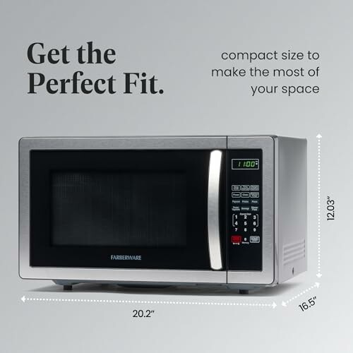 Compact microwave with digital display and dimensions