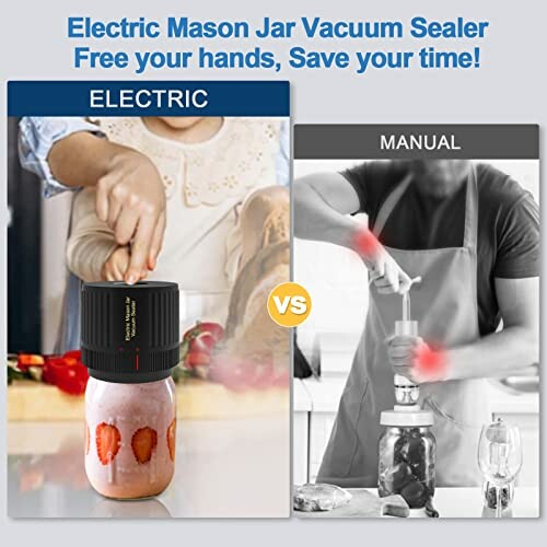 Comparison of electric and manual jar vacuum sealers.